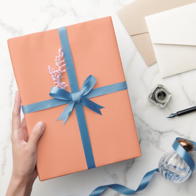 Plain Soft Salmon Peach Colour Shade Tone Wrapping Paper (Gifting)