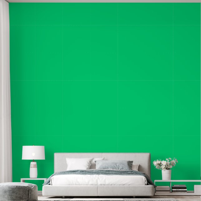 Plain solid green wallpaper (Bedroom)
