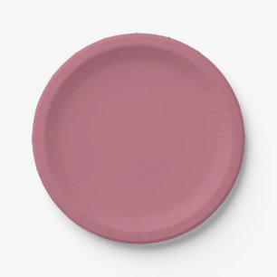 Plain solid pastel dusty rose paper plate