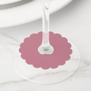 Plain solid pastel dusty rose wine glass tag