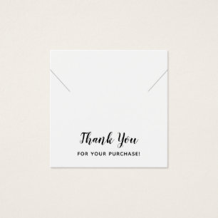 Plain Square Thank You Necklace Display Card