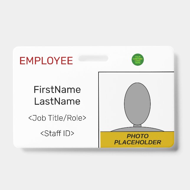 Plain Staff Member ID Badge (Front)