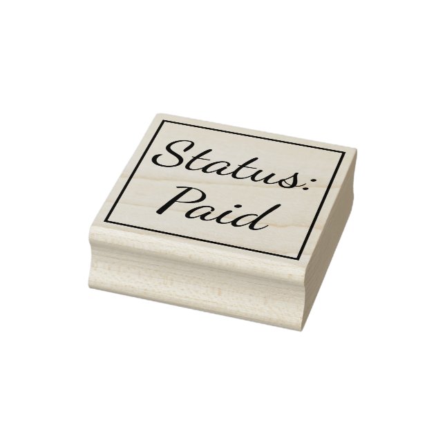 Plain "Status: Paid" Rubber Stamp (Stamp)