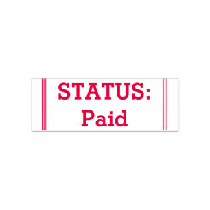 Plain "STATUS: Paid" Rubber Stamp