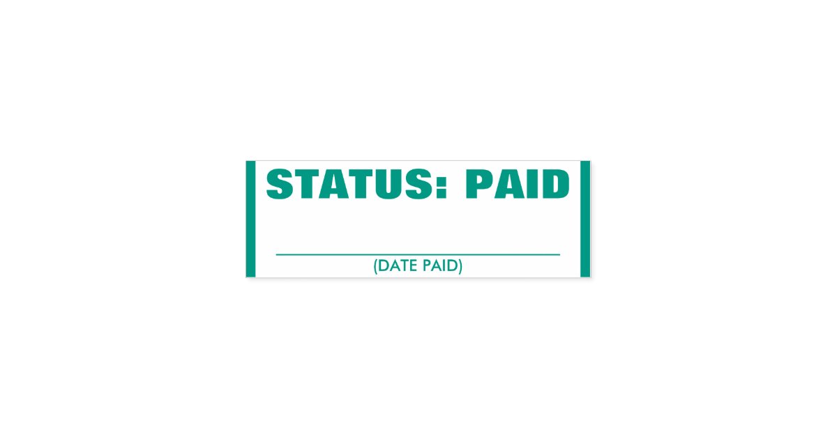 Plain "STATUS PAID" Rubber Stamp Zazzle