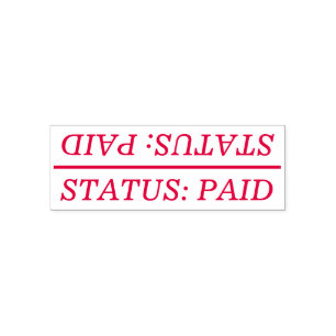 Plain "STATUS: PAID" Rubber Stamp