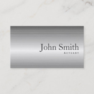 Plain Steel Metal Actuary Business Card