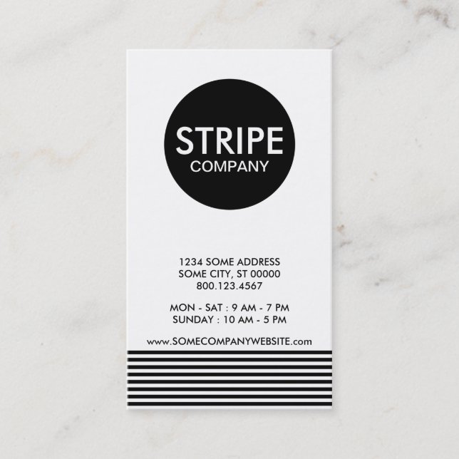 plain stripe company business card (Front)