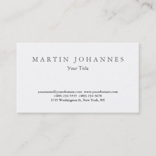 Plain stylish professional white business card