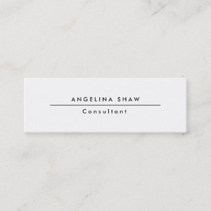 Plain Stylish Skinny White Professional Creation Mini Business Card