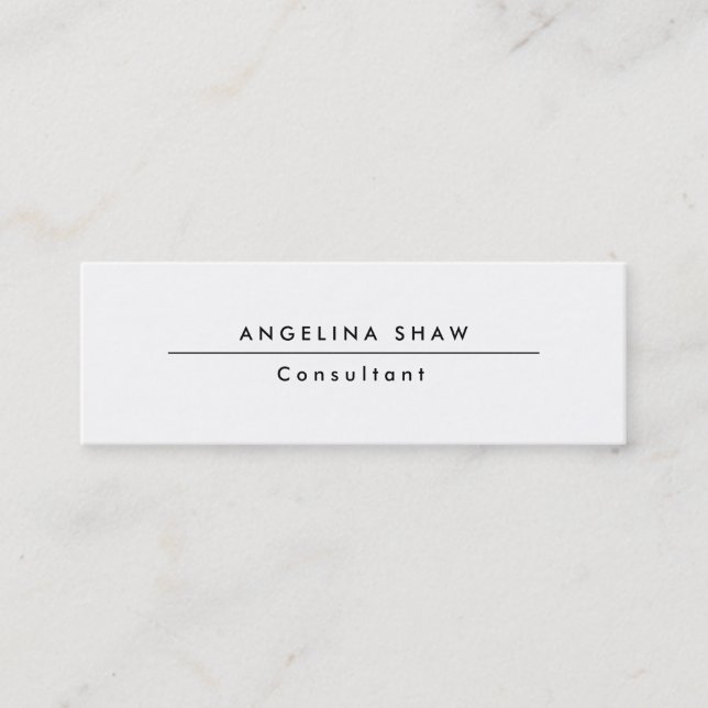 Plain Stylish Skinny White Professional Creation Mini Business Card (Front)