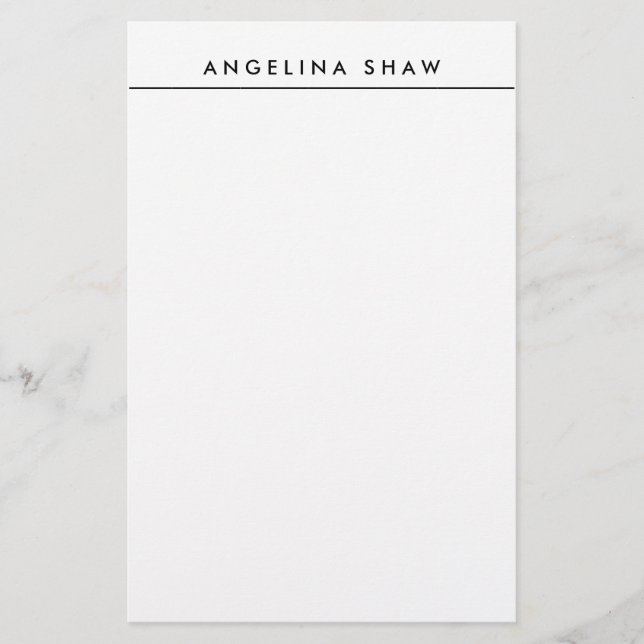 Plain Stylish White Professional Creation Stationery (Front)