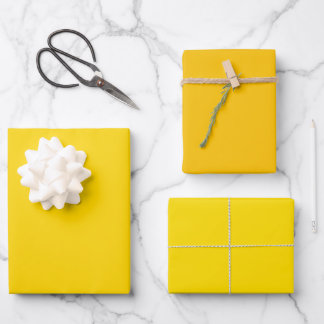Plain Sunny Burst Gold Colour Shade Tone 3 Wrapping Paper Sheet