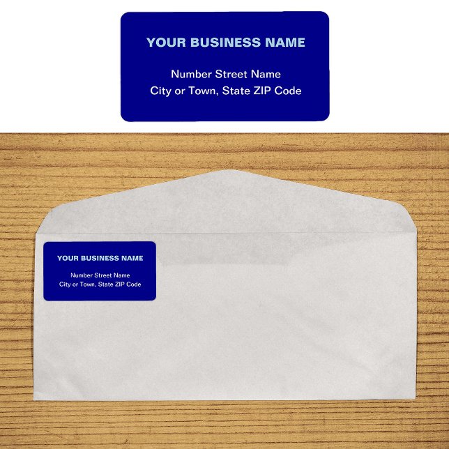 Plain Text Blue Business Address Label (Plain text blue business address label on envelope)