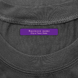 Plain Text Brand Name on Purple Rectangle Iron On