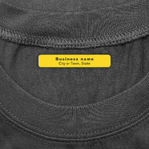 Plain Text Brand Name on Yellow Rectangle Iron On