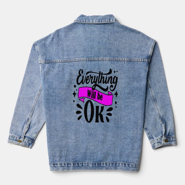 Plain Text Denim Jacket (Back)