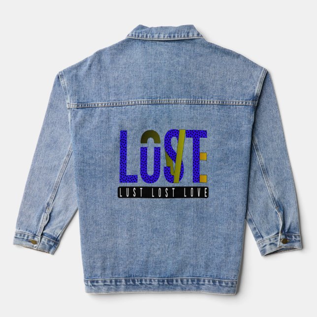Plain Text Denim Jacket (Back)