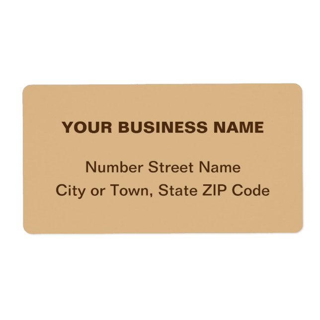 Plain Text Monochrome Brown Business Shipping (Front)