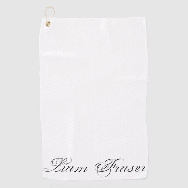 Plain Text Personalized Golfer Create Your Own Golf Towel (Front)