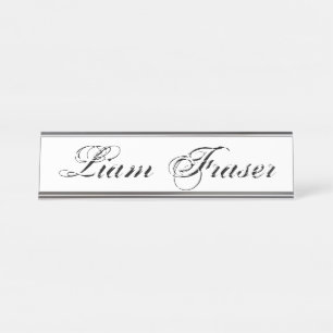 Plain Text Personalized Minimal Create Your Own Desk Name Plate