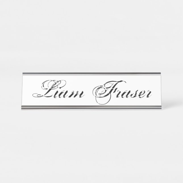 Plain Text Personalized Minimal Create Your Own Desk Name Plate (Front)