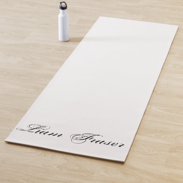 Plain Text Personalized Minimal Create Your Own Yoga Mat (In Situ)