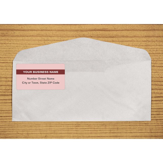 Plain Text With Highlight Light Red Shipping Label (Plain text light red shipping label with your highlighted business name on envelope)