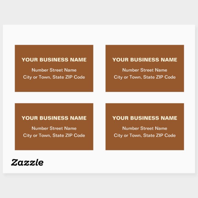 Plain Texts Business Address on Brown Sticker (Sheet)