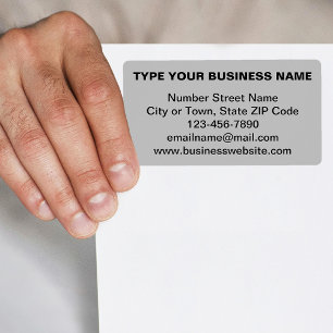 Plain Texts Business Brand on Grey Shipping Label