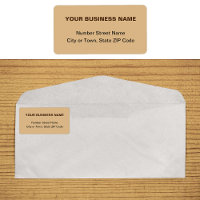 Plain Texts Business Brand on Light Brown Address