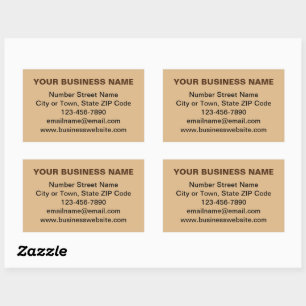 Plain Texts Business Brand on Light Brown Sticker