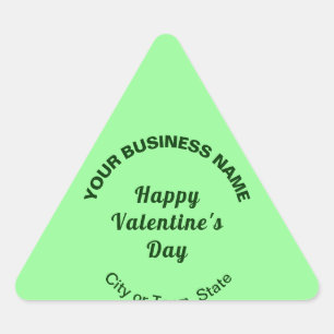 Plain Texts Business Valentine Small Light Green Triangle Sticker