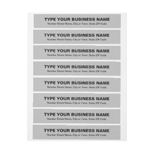 Plain Texts Grey Business Return Address Wrap Around Label