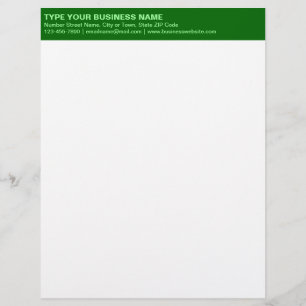 Plain Texts on Monochrome Green Heading of Letterhead