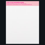 Plain Texts on Monochrome Pink Heading of Business Letterhead<br><div class="desc">Simple and plain texts designs are often easy to understand and remember. Plain texts design heading of letterhead that you can customize to advertise your business or to promote your brand name to customers or clients. Customizable office supply that you can use to build brand name awareness. Design on the...</div>