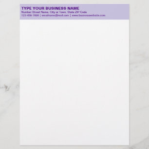 Plain Texts on Monochrome Purple Heading of Letterhead