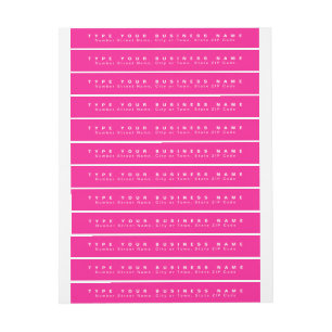 Plain Texts Pink Business Return Address Slim Wrap Around Label