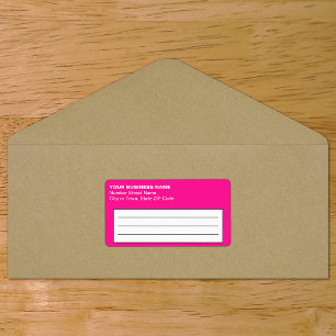 Plain Texts Pink Business Shipping Label