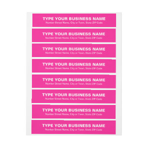 Plain Texts Pink Business Wraparound Address Label