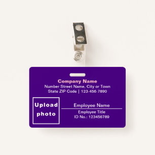 Plain Texts With Employee Photo Rectangle Purple Badge