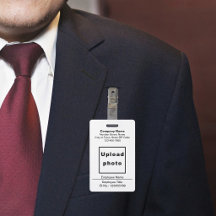Plain Texts With Employee Photo White Badge