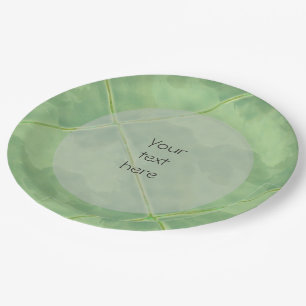 Plain Tile Ceramic Surface Green any Text Paper Plate