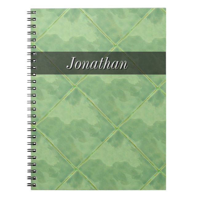 Plain Tile Ceramic Surface Grey any Text Notebook (Front)