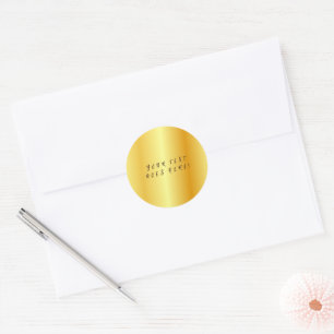 Plain Unique Special Gold Colour Background  Classic Round Sticker