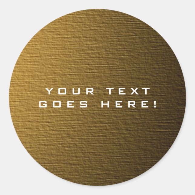 Plain Unique Special Gold Colour Background Classic Round Sticker (Front)