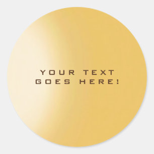 Plain Unique Special Gold Colour Background Classic Round Sticker