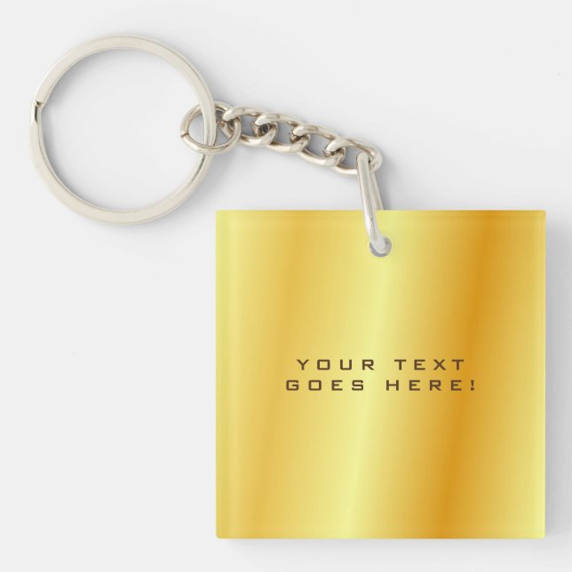 Plain Unique Special Gold Colour Background Keychain (Front)