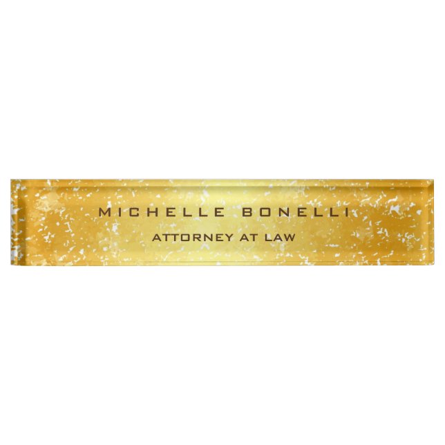 Plain Unique Special Gold Colour Background Lawyer Nameplate (Front)