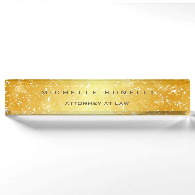 Plain Unique Special Gold Colour Background Lawyer Nameplate (Front)